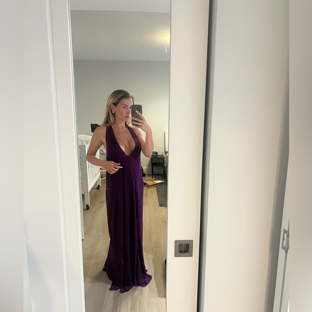New Elegant purple long Dress for a special occasion as a marriage - size S/M - Picture 3 of 16
